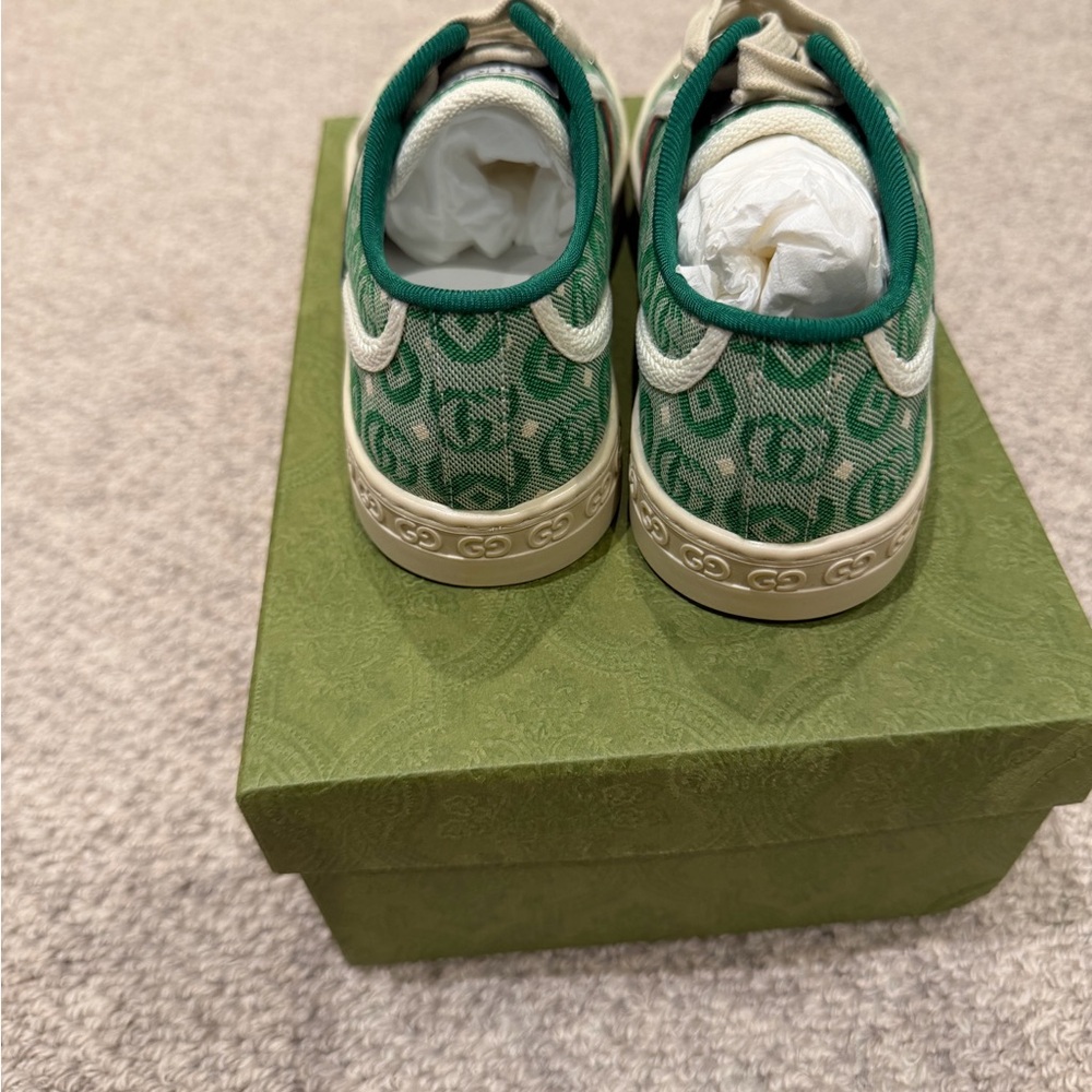 Gucci Kids Green Canvas Sneakers Size 29 - Picture 4 of 7